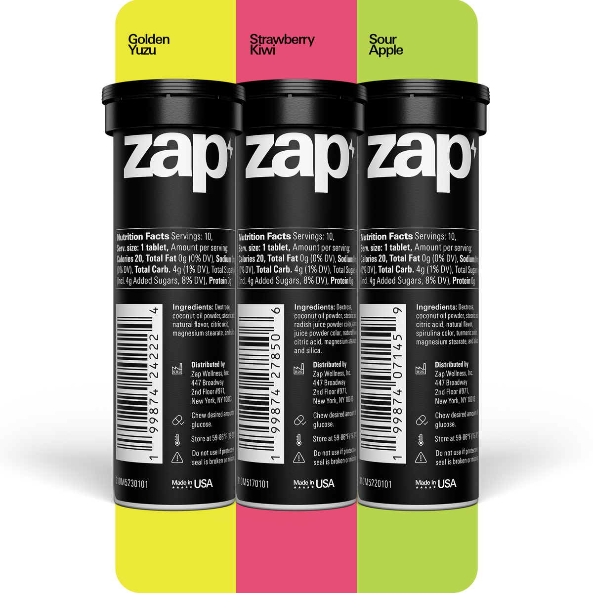 Zap Glucose™ Variety Pack (6 Tubes, 60 Tablets)